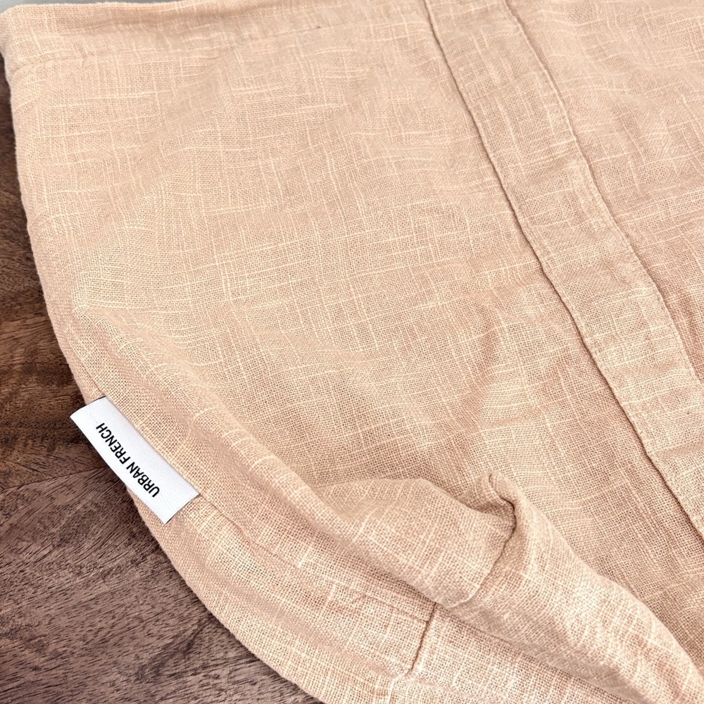 Urban French Large Linen Tote Bag Hobo Slouchy Shoulder Bag Beige Made In Korea - Picture 10 of 14